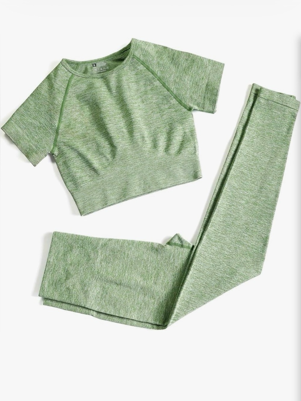 Sage Green Active Set - Crop Top & High-Waist Leggings